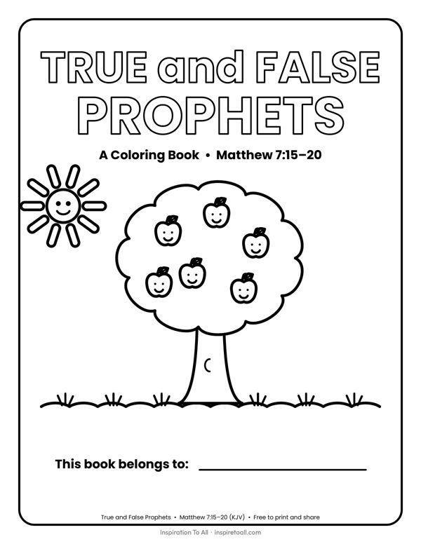 True and False Prophets coloring book, Matthew 7:15–20 printable preview